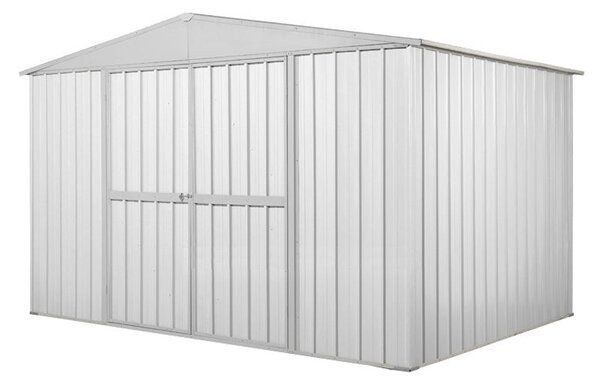 Casetta Box da Giardino in Lamiera di Acciaio Porta Utensili 360x175x215 cm Enaudi Bianco