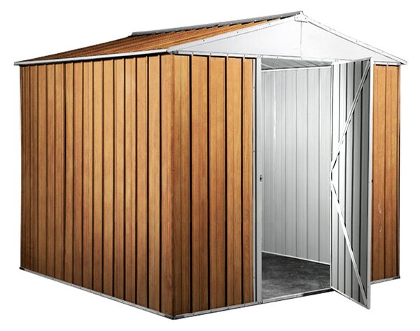 Casetta Box da Giardino in Lamiera di Acciaio Porta Utensili 275x175x215 cm Enaudi Legno