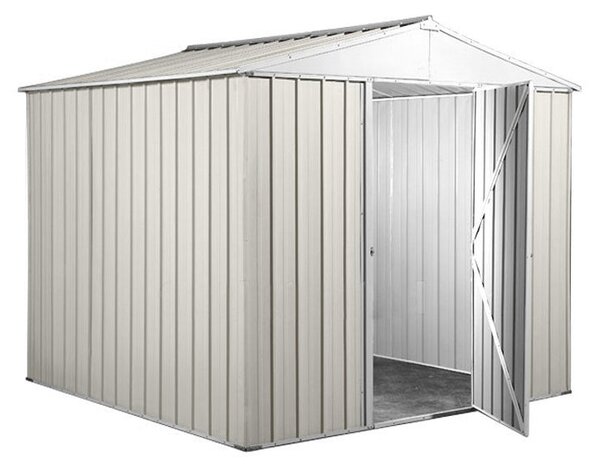 Casetta Box da Giardino in Lamiera di Acciaio Porta Utensili 275x175x215 cm Enaudi Bianco