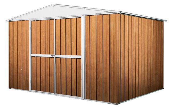 Casetta Box da Giardino in Lamiera di Acciaio Porta Utensili 360x175x215 cm Enaudi Legno