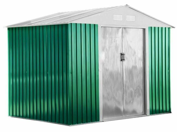 Casetta Box da Giardino in Lamiera 261x181x198 cm Basic L Verde