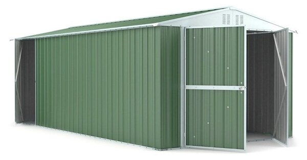 Casetta Box da Giardino in Lamiera di Acciaio Porta Utensili 327x611x235 cm Enaudi Verde