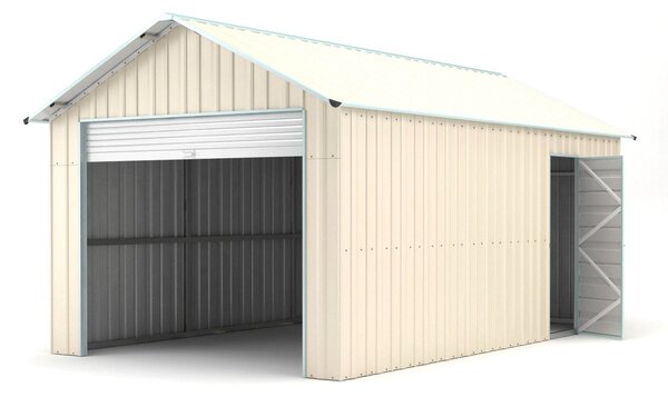 Casetta Box da Giardino in Lamiera di Acciaio 360x608x307 cm Beige
