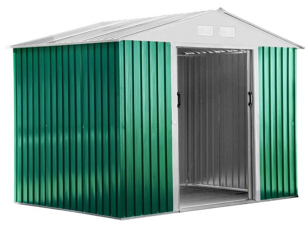 Casetta Box da Giardino in Lamiera 261x181x198 cm Basic L Verde