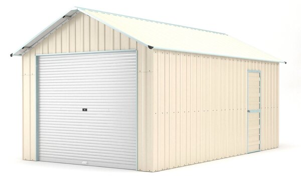 Casetta Box da Giardino in Lamiera di Acciaio 360x608x307 cm Beige