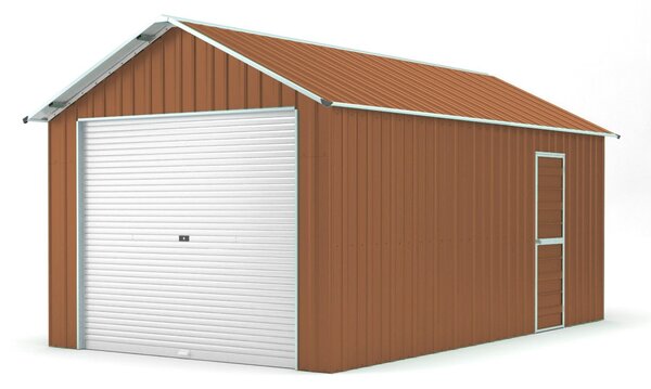 Casetta Box da Giardino in Lamiera di Acciaio 360x608x307 cm Legno