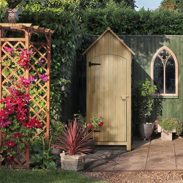 Casetta Box da Giardino in Legno per Deposito Attrezzi 77,5x54,2x179,5 cm