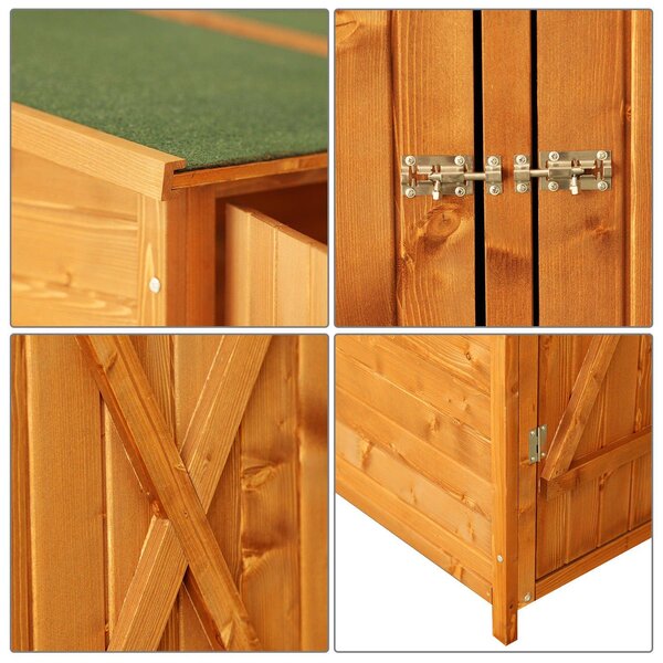 Casetta Box da Giardino in Legno Naturale 160x125 cm