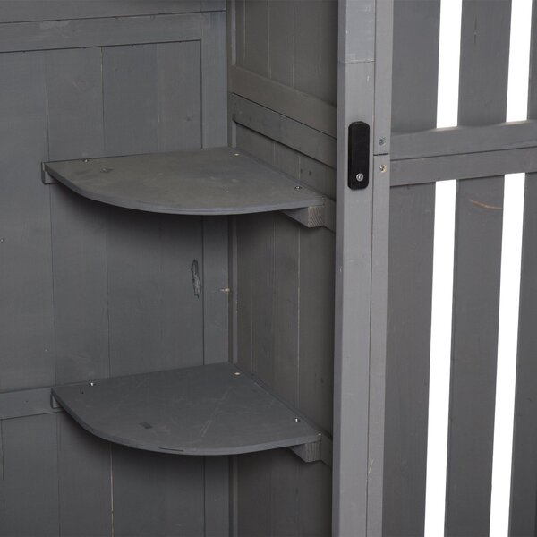 Casetta Box da Giardino in Legno Porta Utensili 129x51,5x180 cm Grigia