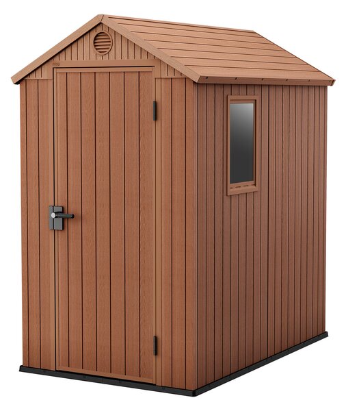 Casetta da Giardino Porta Attrezzi 125,8x184,5x205,1 cmin Evotech+ Keter Darwin 4x6 Marrone