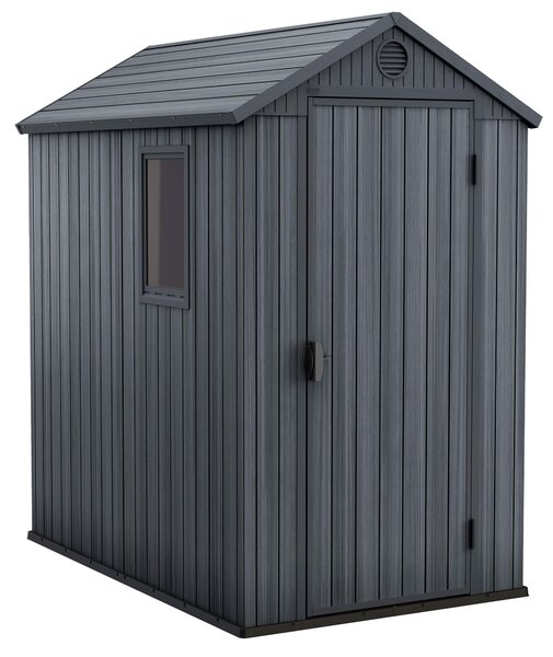 Casetta da Giardino Porta Attrezzi 125,8x184,5x205,1 cm in Resina Keter Darwin 4x6 Grigia