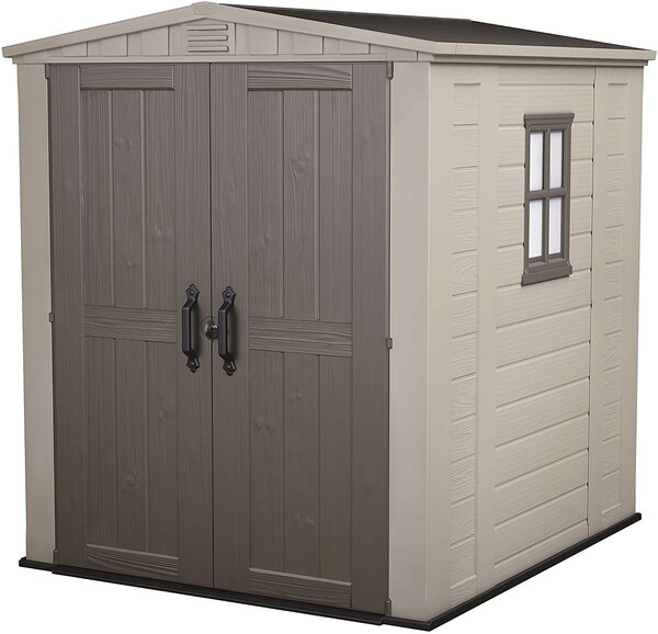 Casetta da Giardino Porta Attrezzi 178x195,5x208 cmin Resina Keter Factor 6x6 Beige