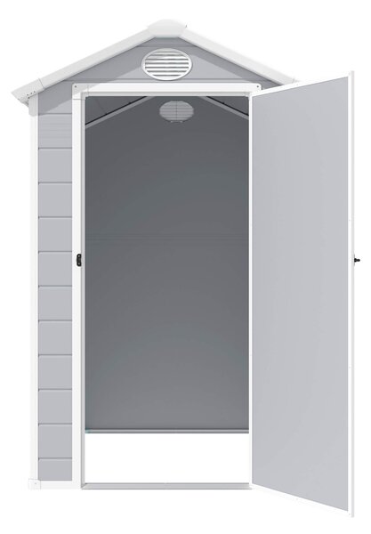 Casetta Box da Giardino in Plastica 134x192x204 cm Grigio