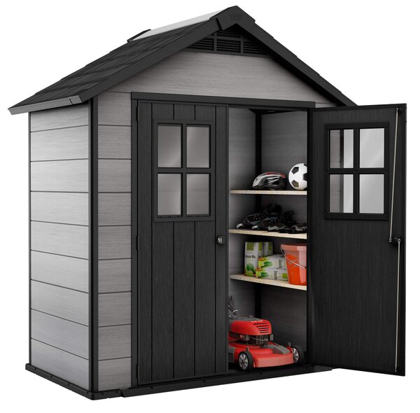 Casetta da Giardino Porta Attrezzi 210x253x124,8 cm in Resina Keter Oakland 754 Grigia