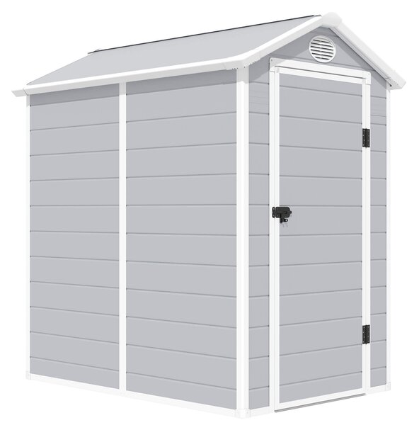 Casetta Box da Giardino in Plastica 134x192x204 cm Grigio