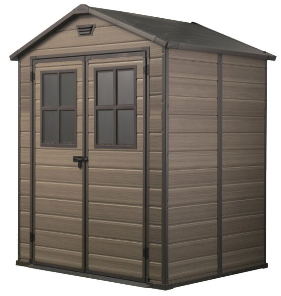 Casetta da Giardino Porta Attrezzi 185,8x227x236,8 cm in Resina Keter Scala 6x8 Noce