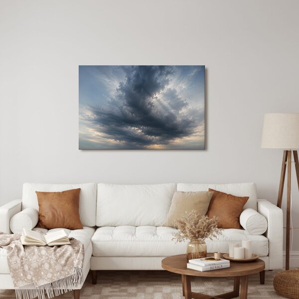 Quadro su tela – Nuvole temporalesche drammatiche all’orizzonte