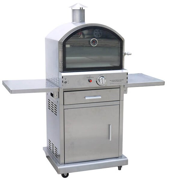 Forno Pizza e Barbecue a Gas GPL da Esterno con Ripiani in Acciaio Kraus Crono
