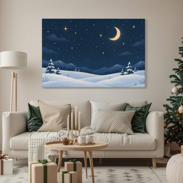 Quadro su tela – Notte invernale al chiaro di luna