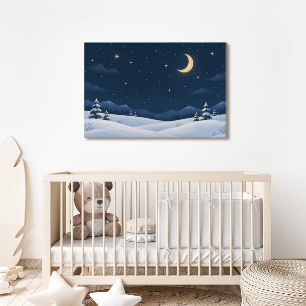 Quadro su tela – Notte invernale al chiaro di luna