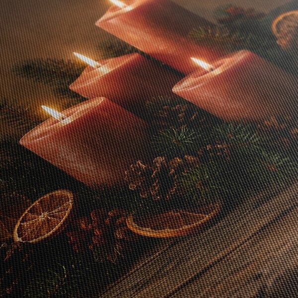 Quadro su tela – Calda decorazione dell’Avvento con candele