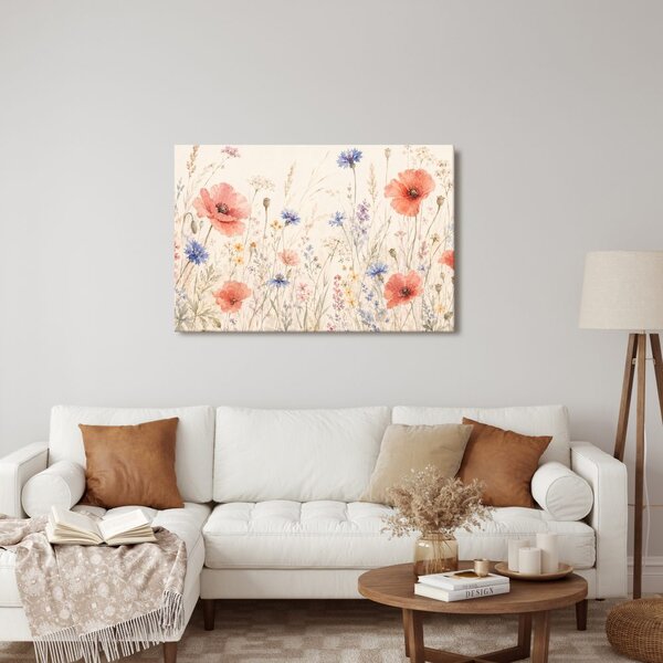 Quadro su tela – Fiori di campo con papaveri