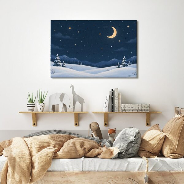 Quadro su tela – Notte invernale al chiaro di luna