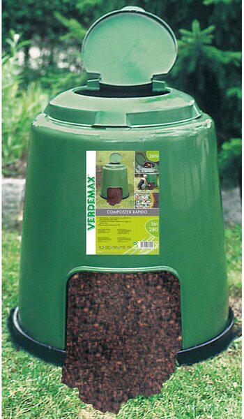 Compostiera da Giardino Rapida 280L Ø80xH80cm Rama Create Verde