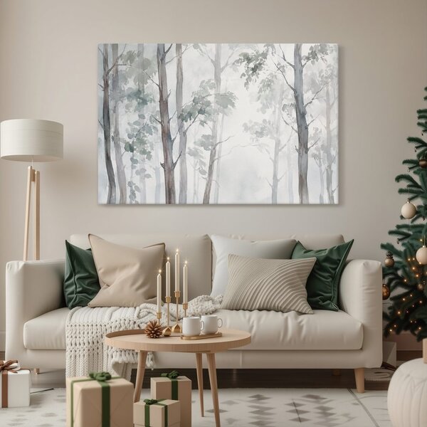 Quadro su tela – Foresta nebbiosa ad acquerello
