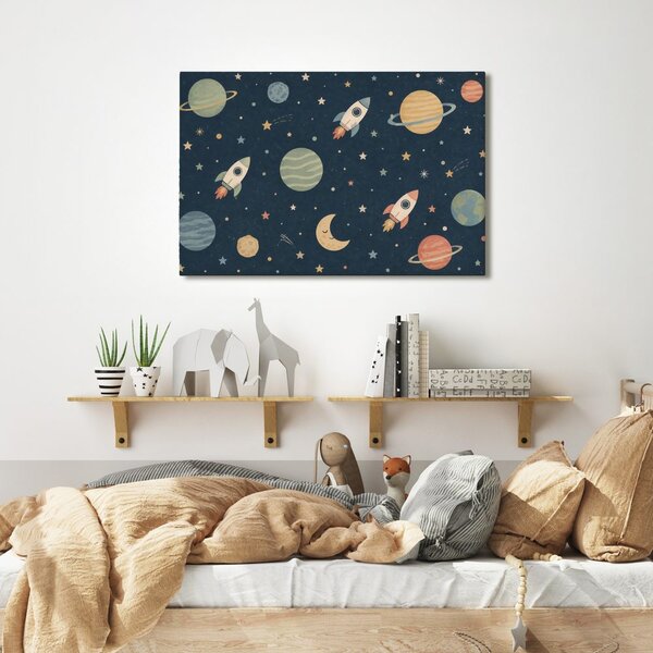 Quadro su tela – Razzi allegri tra i pianeti