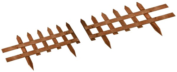 Staccionata in Legno 12 Pezzi H34 cm per Aiuole Giardino e Orto