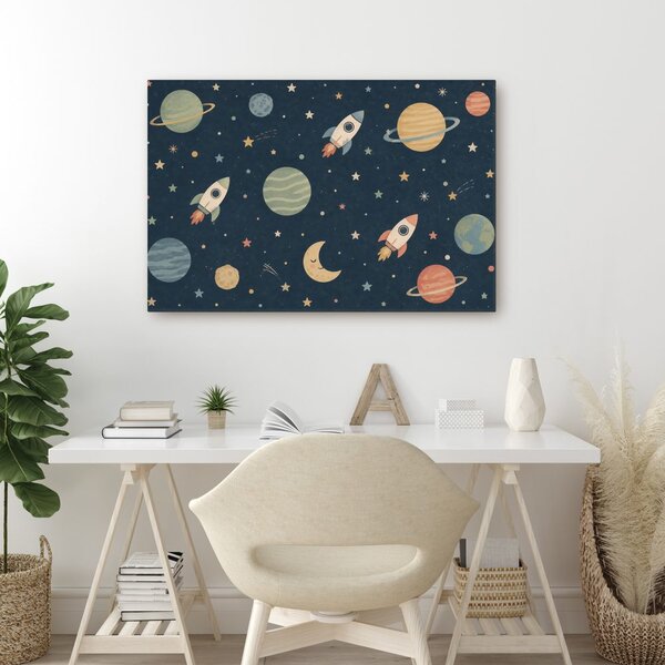 Quadro su tela – Razzi allegri tra i pianeti
