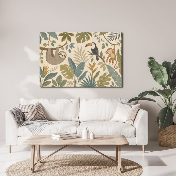 Quadro su tela – Animaletti tropicali nella giungla