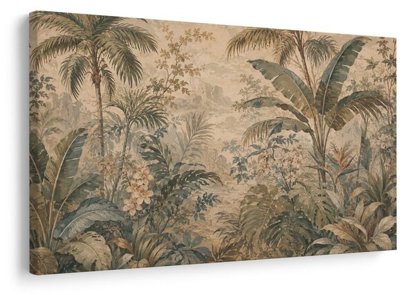 Quadro su tela – Giungla tropicale nei toni del beige