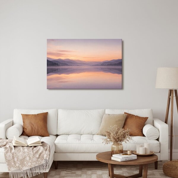 Quadro su tela – Nebbia mattutina sul lago