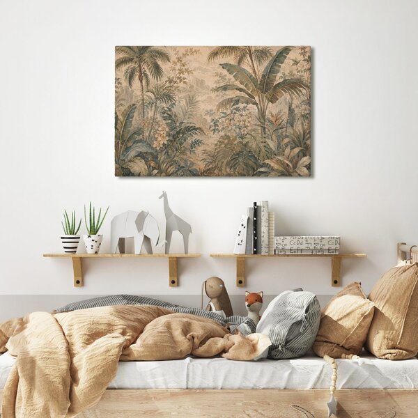 Quadro su tela – Giungla tropicale nei toni del beige