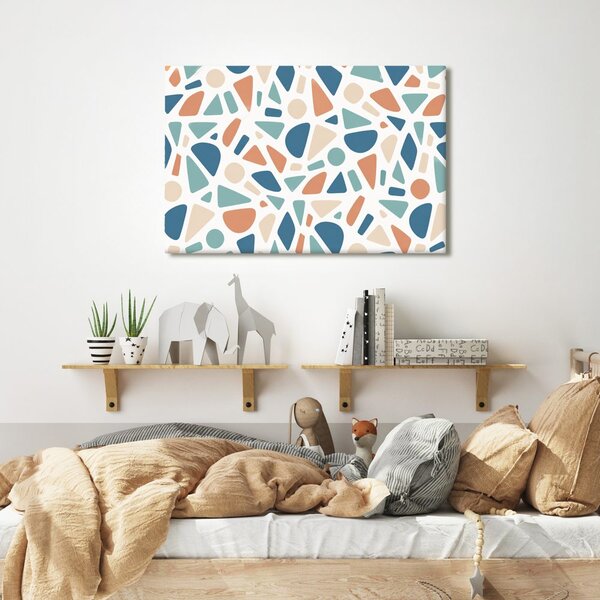 Quadro su tela – Terrazzo pastello nei toni blu