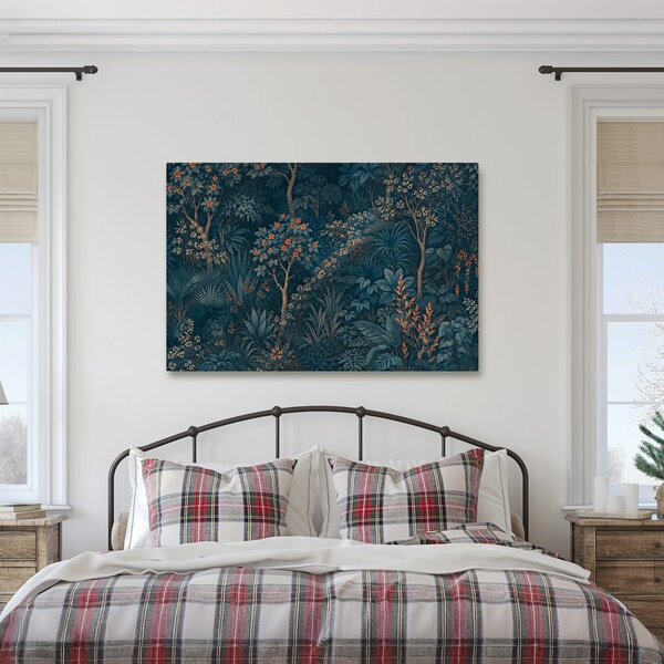 Quadro su tela – Giardino tropicale notturno con fiori