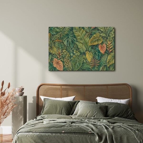 Quadro su tela – Foglie tropicali nelle tonalità del verde