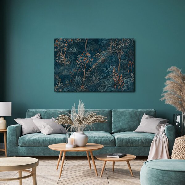Quadro su tela – Giardino tropicale notturno con fiori