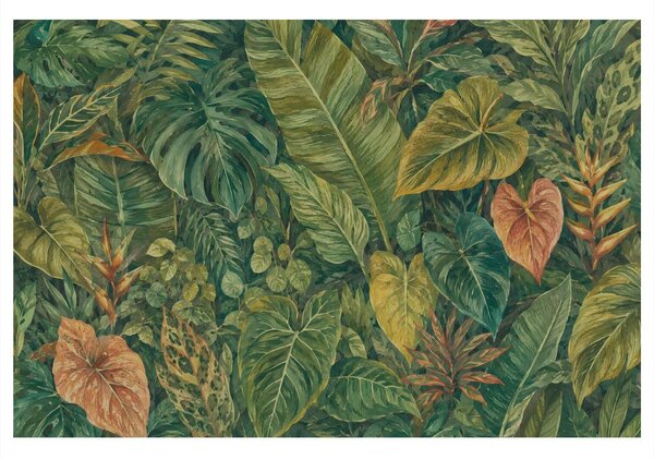 Quadro su tela – Foglie tropicali nelle tonalità del verde