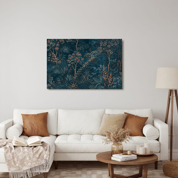 Quadro su tela – Giardino tropicale notturno con fiori