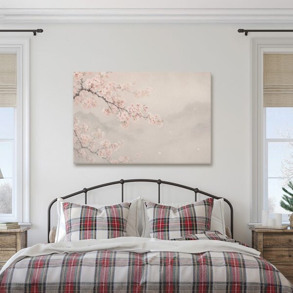 Quadro su tela – Ramo di sakura delicato nella nebbia