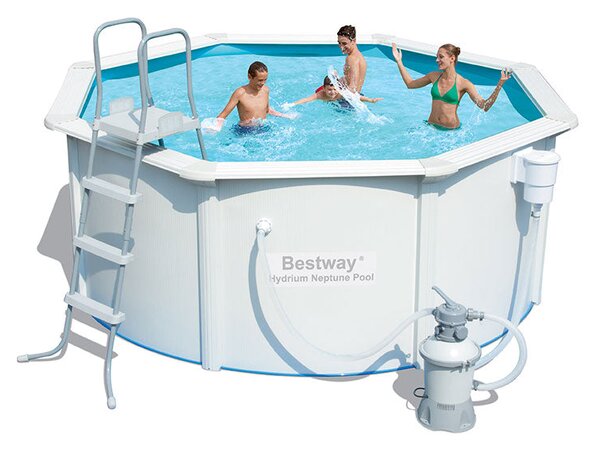 Piscina Fuori Terra Rotonda H122x305cm con Pompa e Scaletta Bestway Steel Wall Pools