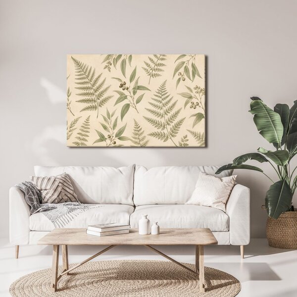 Quadro su tela – Botanica delicata di felci e foglie
