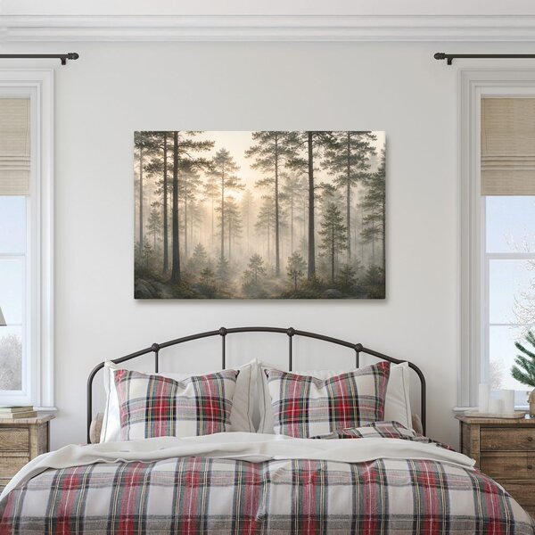 Quadro su tela – Foresta nella foschia mattutina