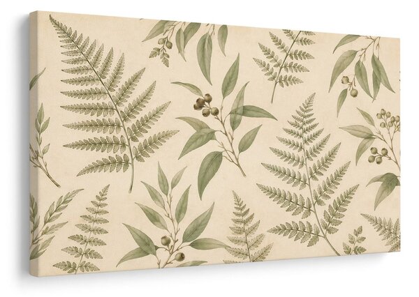 Quadro su tela – Botanica delicata di felci e foglie