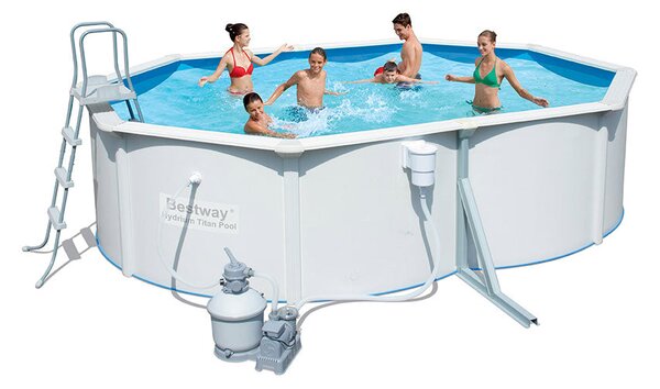 Piscina Fuori Terra Rotonda H122x488cm con Pompa e Scaletta Bestway Steel Wall Pools
