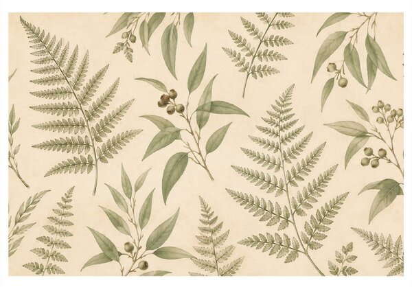 Quadro su tela – Botanica delicata di felci e foglie