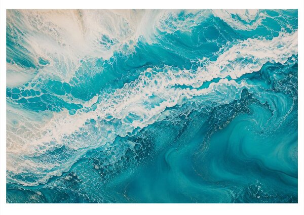 Quadro su tela – Onde marine turchesi da vicino